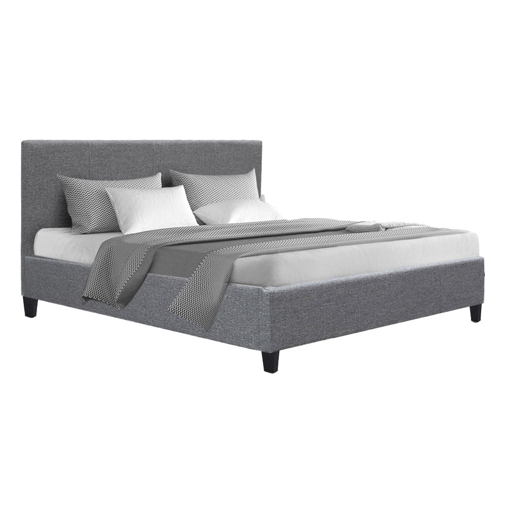 Artiss Neo Bed Frame Fabric - Grey Double - Oz Things