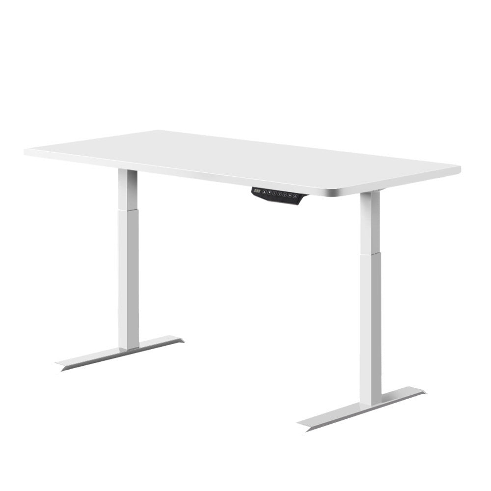 Artiss Standing Desk Adjustable Height Desk Dual Motor Electric White Frame Desk Top 120cm - Oz Things