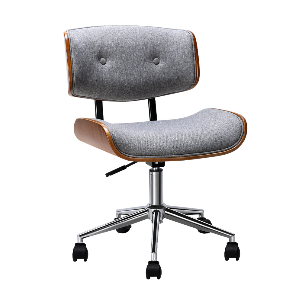 Artiss Wooden Fabric Office Chair Grey - Oz Things