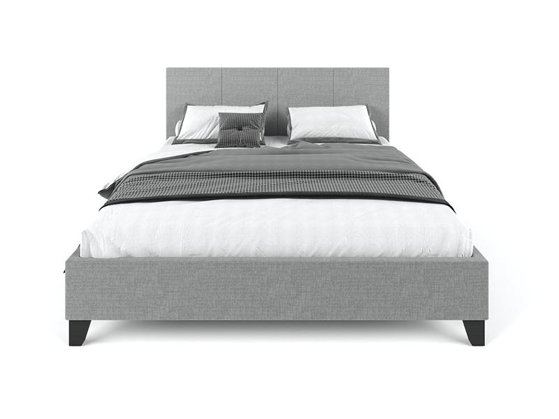 Pale Fabric Bed Frame - Grey Queen - Oz Things