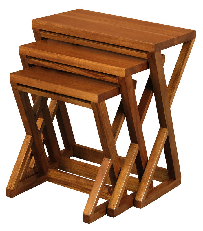 Z Style Nest of Table (Light Pecan) - Oz Things