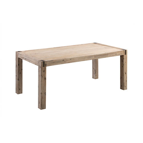 Dining Table with Solid and Veneered Acacia Large Size Wooden Base in Oak Colour - Oz Things