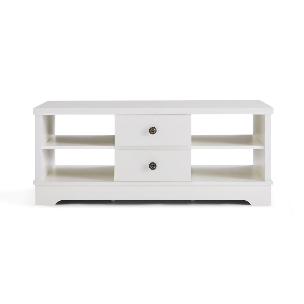 Margaux White Coastal Style Coffee Table with Drawers - Oz Things