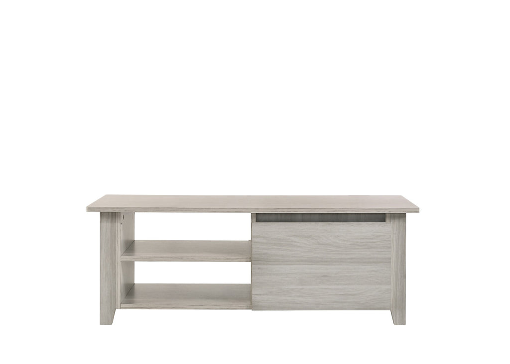 Coffee Table With Open Drawer In White Oak - Oz Things